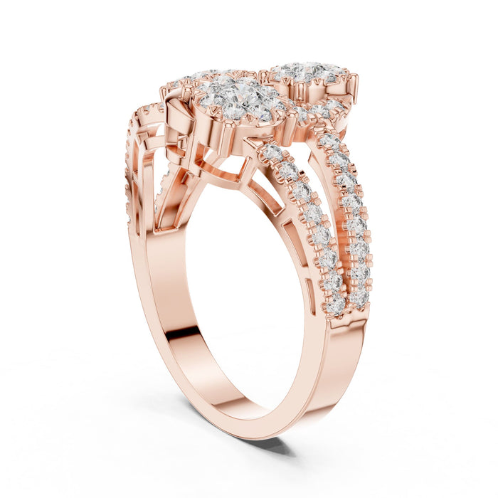 Round Lab Grown Diamond Cluster Engagement Ring yellow gold video