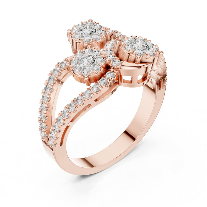 Round Lab Grown Diamond Cluster Engagement Ring rose gold video