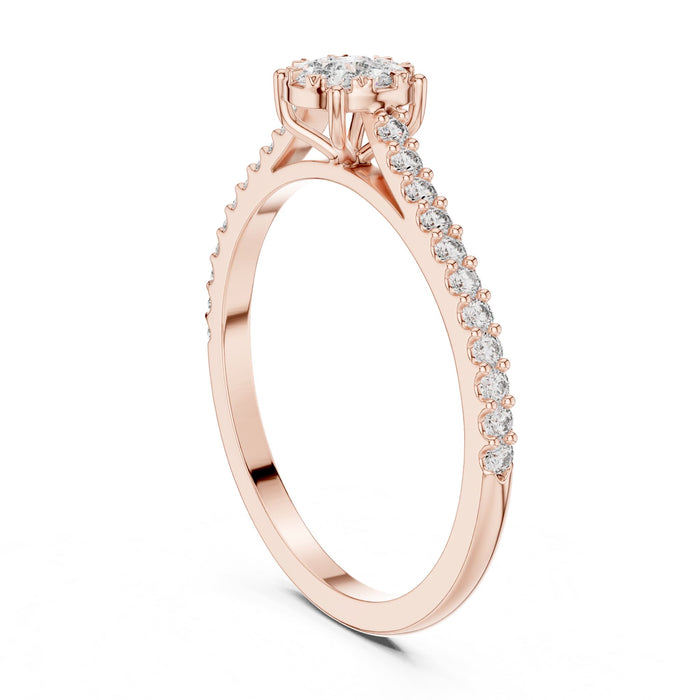 Round Lab Grown Diamond Cluster Engagement Ring yellow gold video