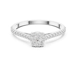 Round Lab Grown Diamond Cluster Engagement Ring