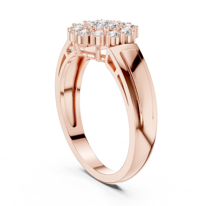 Round Lab Grown Diamond Cluster Engagement Ring yellow gold video