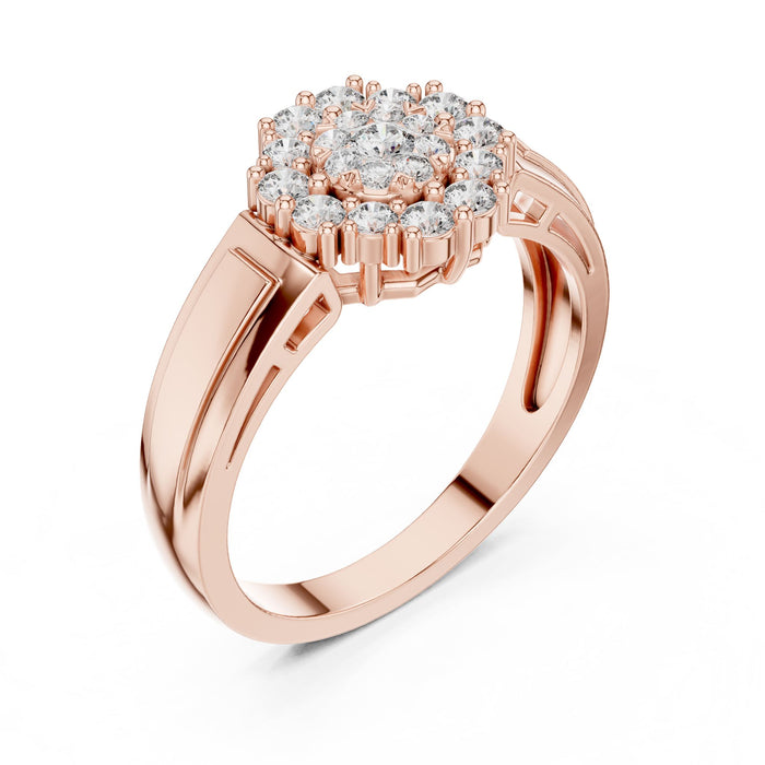 Round Lab Grown Diamond Cluster Engagement Ring rose gold video