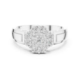 Round Lab Grown Diamond Cluster Engagement Ring