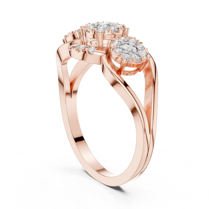 Round Lab Grown Diamond Cluster Engagement Ring yellow gold video