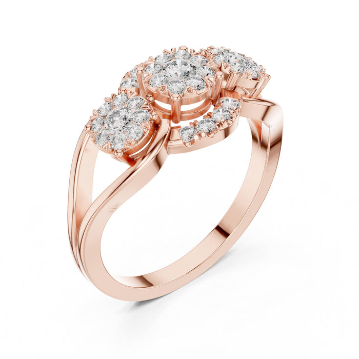 Round Lab Grown Diamond Cluster Engagement Ring rose gold video