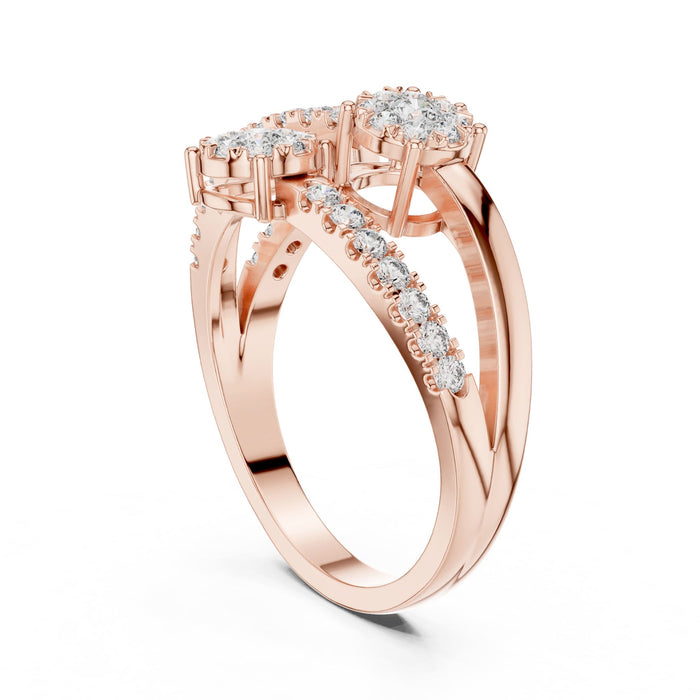 Round Lab Grown Diamond Cluster Engagement Ring yellow gold video