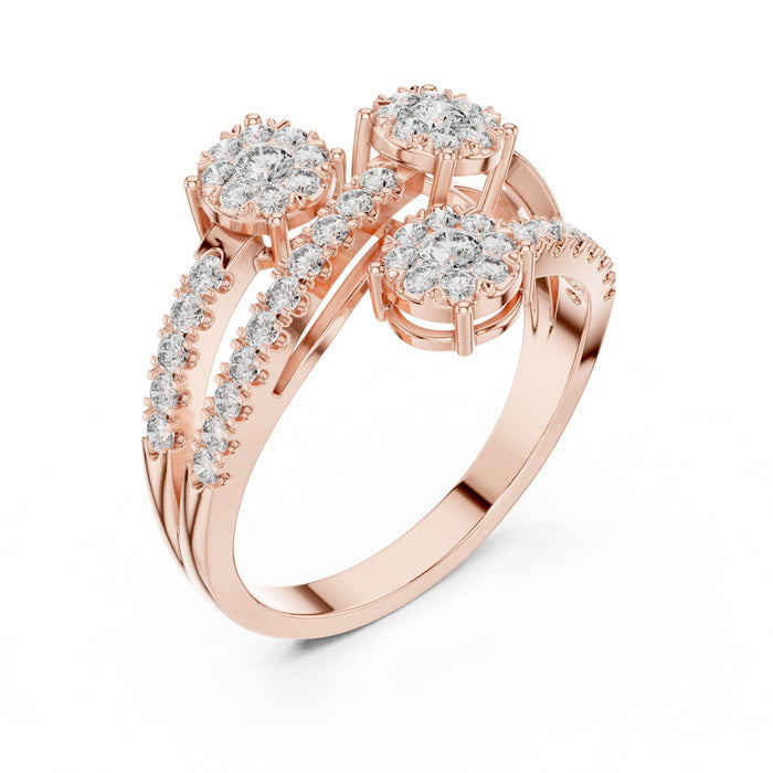 Round Lab Grown Diamond Cluster Engagement Ring rose gold video