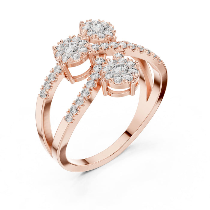 Round Lab Grown Diamond Cluster Engagement Ring rose gold video
