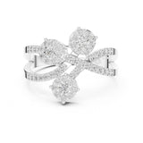 Round Lab Grown Diamond Cluster Engagement Ring