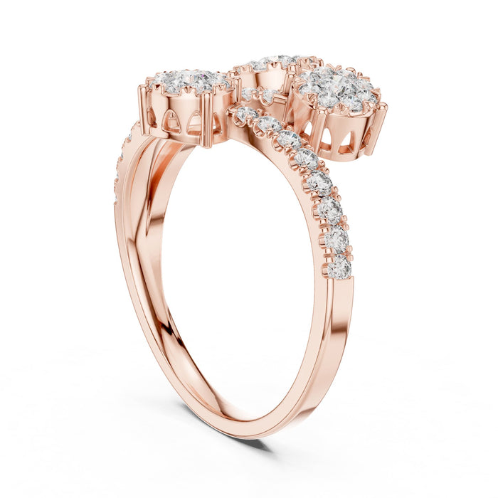 Round Lab Grown Diamond Cluster Engagement Ring yellow gold video