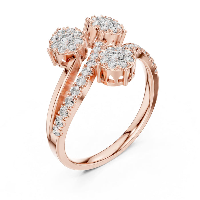 Round Lab Grown Diamond Cluster Engagement Ring rose gold video
