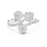 Round Lab Grown Diamond Cluster Engagement Ring