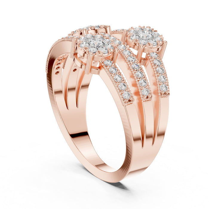 Round Lab Grown Diamond Cluster Engagement Ring yellow gold video