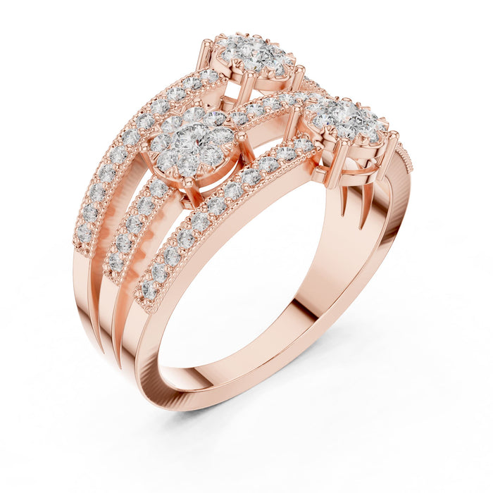 Round Lab Grown Diamond Cluster Engagement Ring rose gold video