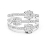 Round Lab Grown Diamond Cluster Engagement Ring