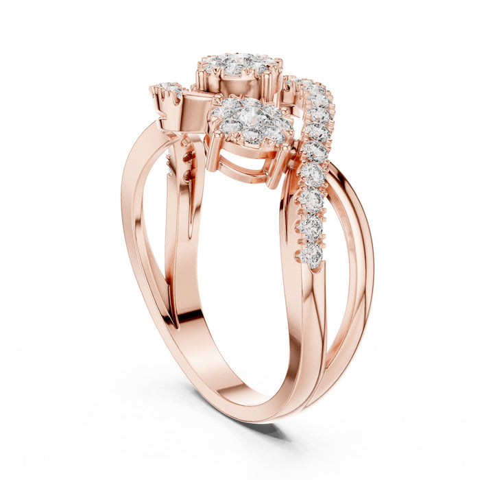 Round Lab Grown Diamond Cluster Engagement Ring yellow gold video