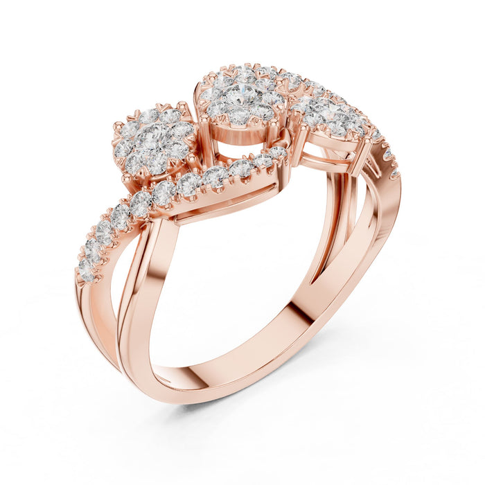 Round Lab Grown Diamond Cluster Engagement Ring rose gold video
