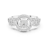 Round Lab Grown Diamond Three-Stone Engagement Ring
