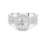 Round Lab Grown Diamond Halo Engagement Ring