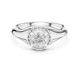 Round Lab Grown Diamond Halo Engagement Ring