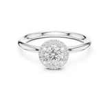 Round Lab Grown Diamond Halo Engagement Ring
