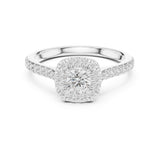 Round Lab Grown Diamond Halo Engagement Ring
