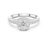Round Lab Grown Diamond Halo Engagement Ring