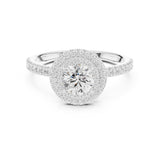 Round Lab Grown Diamond Halo Engagement Ring
