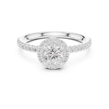 Round Lab Grown Diamond Halo Engagement Ring