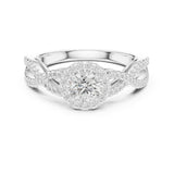 Round Lab Grown Diamond Halo Engagement Ring