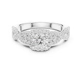 Round Lab Grown Diamond Halo Engagement Ring