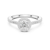Round Lab Grown Diamond Halo Engagement Ring