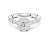 Round Lab Grown Diamond Halo Engagement Ring