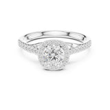 Round Lab Grown Diamond Halo Engagement Ring