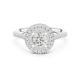 Round Lab Grown Diamond Halo Engagement Ring