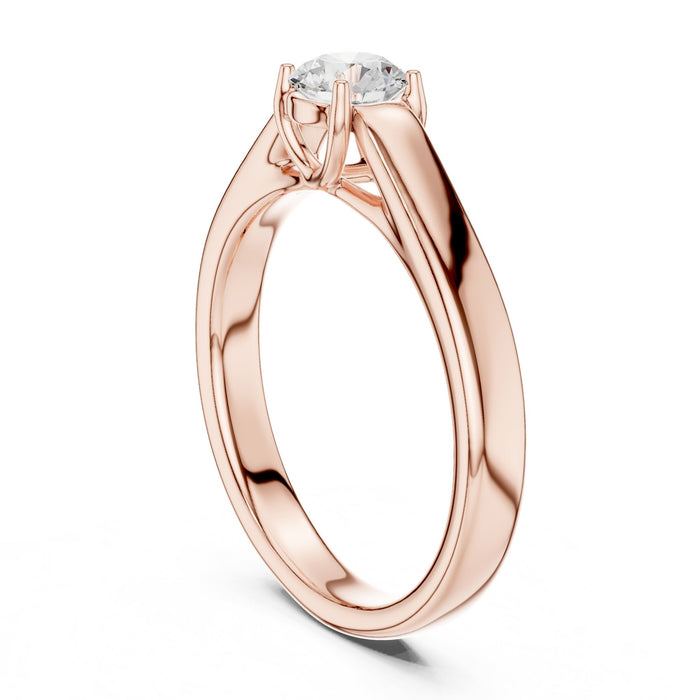 Round Lab Grown Diamond Cathedral Engagement Ring yellow gold video
