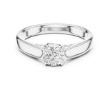 Round Lab Grown Diamond Cathedral Engagement Ring