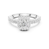 Round Lab Grown Diamond Halo Engagement Ring
