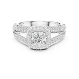 Cushion Lab Grown Diamond Halo Engagement Ring