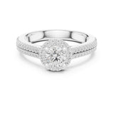 Round Lab Grown Diamond Halo Engagement Ring