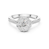 Round Lab Grown Diamond Halo Engagement Ring