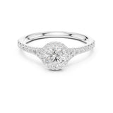 Round Lab Grown Diamond Halo Engagement Ring