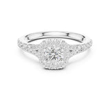 Round Lab Grown Diamond Halo Engagement Ring