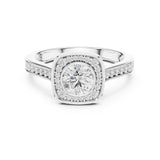 Round Lab Grown Diamond Halo Engagement Ring