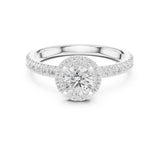Round Lab Grown Diamond Halo Engagement Ring