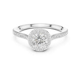 Round Lab Grown Diamond Halo Engagement Ring