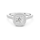 Round Lab Grown Diamond Halo Engagement Ring