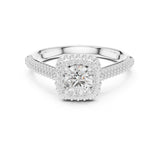 Round Lab Grown Diamond Halo Engagement Ring