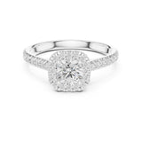 Round Lab Grown Diamond Halo Engagement Ring