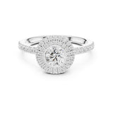 Round Lab Grown Diamond Halo Engagement Ring